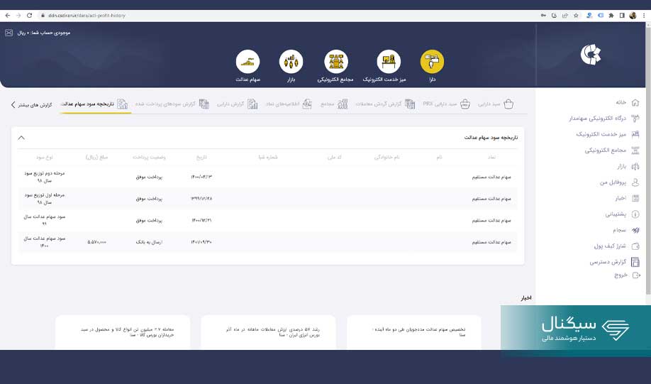 پیگیری عدم واریز سهام عدالت